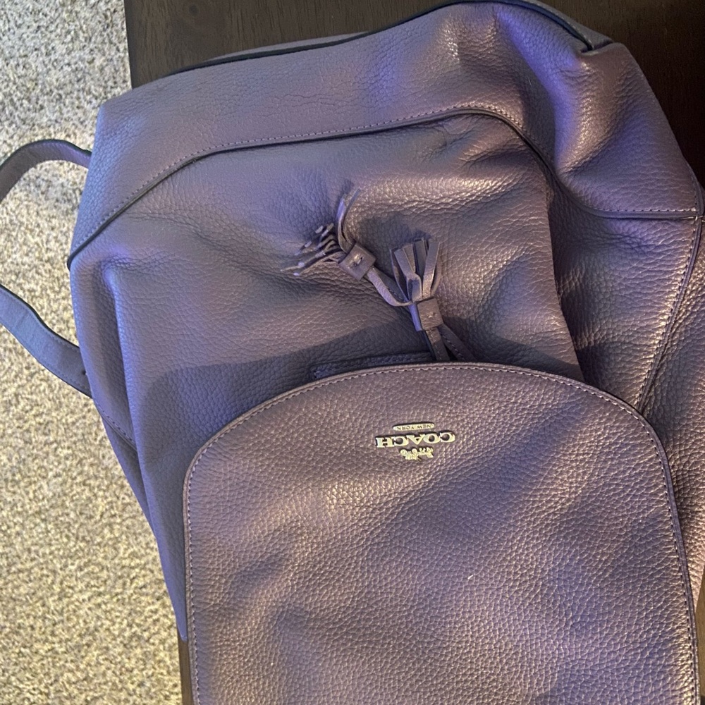 Coach Lavender Leather Backpack